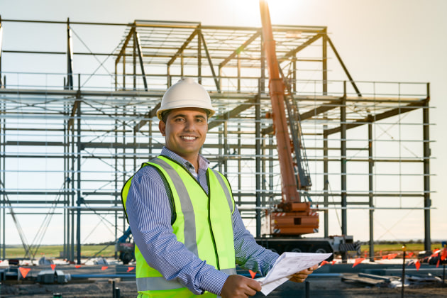Thomas Foods International group engineering manager Nekta Nicolaou. Thomas Food International&rsquo;s meat processing plant in Murray Bridge, South Australia burnt to the ground. But in a paddock, just out of the town, a new plant is rising. Literally.  (Source: Thomas Foods International)