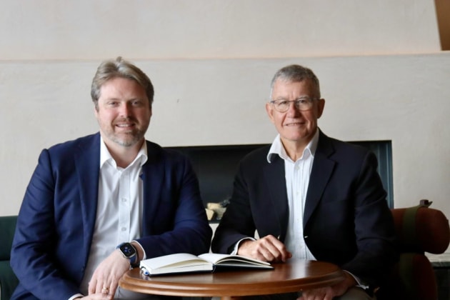 L-R Electrotech Australia Managing Director Joe Ritchie and Insitec&rsquo;s Chief Growth Officer Jim Bancroft. 

Credit: SCG