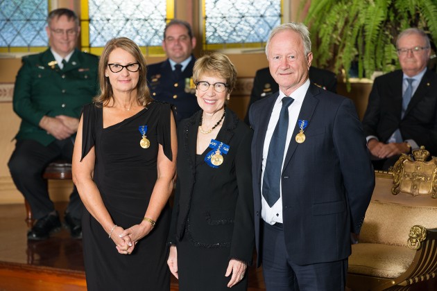 Nadia (left) and Alf Taylor with NSW Governor, Her Excellency the Honourable Margaret Beazley.