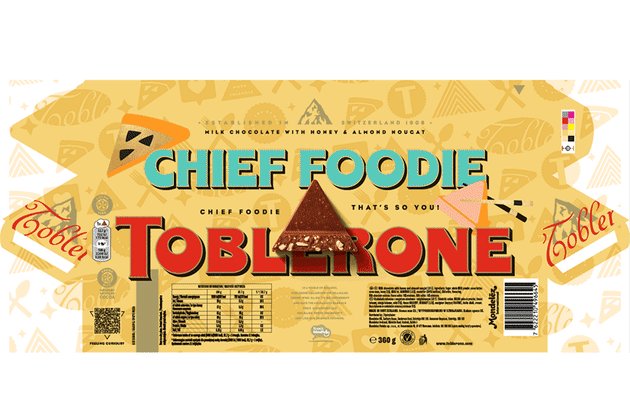 The Toblerone packaging comes in over 170,000 unique designs.