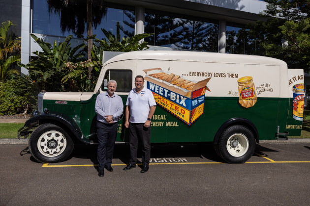 Sanitarium executive general manager Todd Saunders and CEO Kevin Jackson. Image: Sanitarium