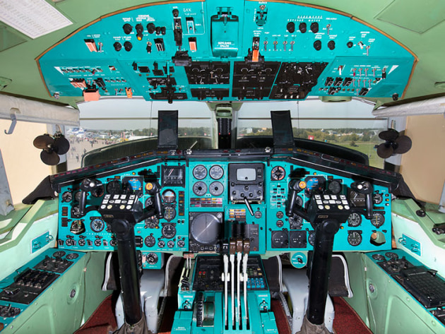 There was a 90-minute queue to get into the Tu144, and our man managed to talk his way into the cockpit.(Phil Hosking)