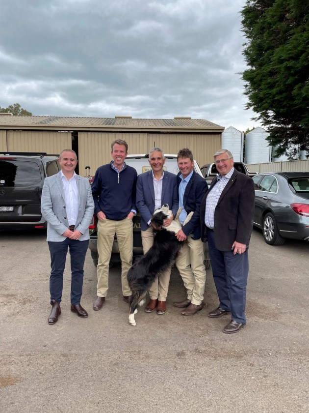 Left to right: Tony Cartwright, Dan Tehan, Peter Taitoko, Mike Nagorcka, James Nagorcka and Buddy.