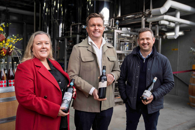Treasury Wine Estates global premium division sales and marketing general manager, Sarah Parkes, group winemaker, Toby Barlow, and chief supply and sustainability officer, Kerrin Petty.