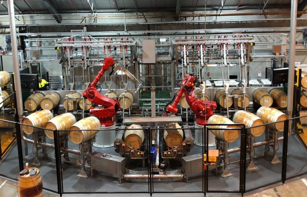 Treasury Wine Estates says its integrated automation and barrel handling system is a world first. (Source: Treasury Wine Estates)