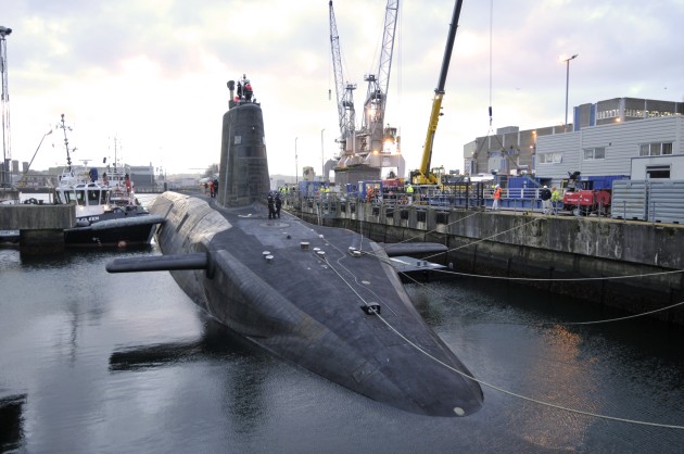 UK HMS Vengeance leaving Devonport.
Credit: Babcock