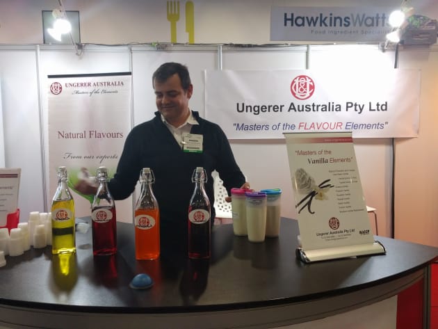 Flavour and fragrance manufacturer Ungerer Australia was demonstrating some unique flavour combinations, with ice-cream varieties such as white chocolate and apple, and blood orange and musk, and juices such as quince-flavoured apple juice. 
The company also notes an increase in demand for native Australian flavours, and among Ungerer&rsquo;s native options are lemon myrtle, quandong, and wattleseed.