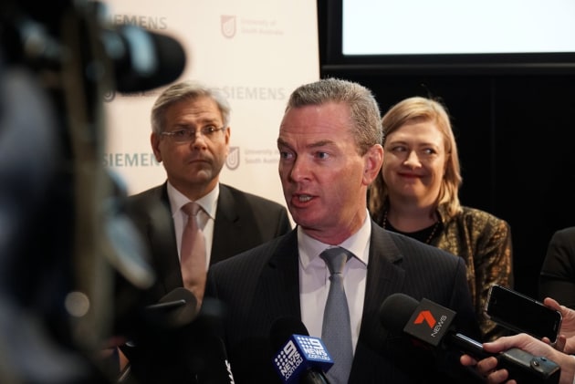 Minister Pyne announcing the grant in Adelaide. Chris Pyne via Twitter