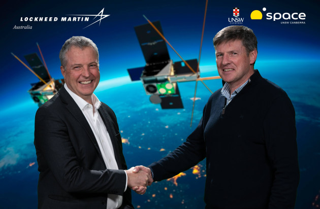 Noel Borgas, Campaign Manager, Lockheed Martin Australia Space and Professor Russel Boyce FAIAA, GAICD, Chair for Intelligent Space Systems, Director, UNSW Canberra Space. (Supplied)