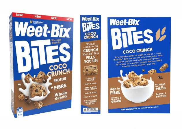 Health food company Sanitarium&rsquo;s flagship Weet-Bix brand has launched the latest iteration of its popular Weet-Bix Bites &ndash; now available in the flavour Coco Crunch.
Source: Sanitarium