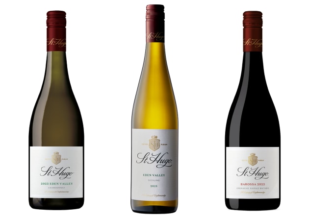 St Hugo's 2023 Vintage Collection - featuring a 2023 Eden Valley Riesling, 2023 Chardonnay, and a 2023 Grenache Shiraz Mataro.
Source: St Hugo