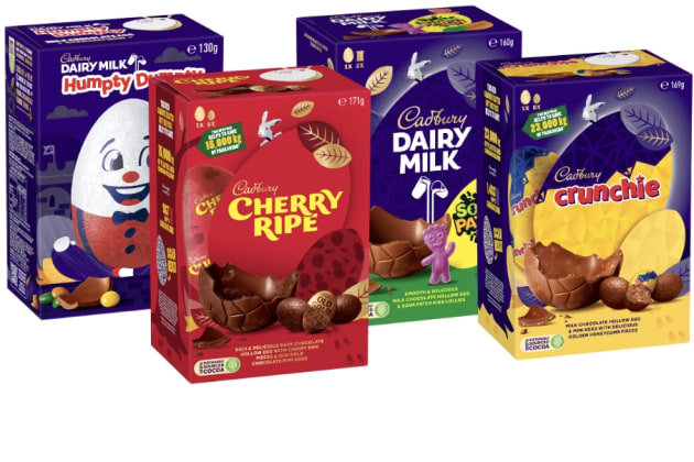 Cadbury Australia's range of easter products will see a reduction in materials used in its packaging this year.