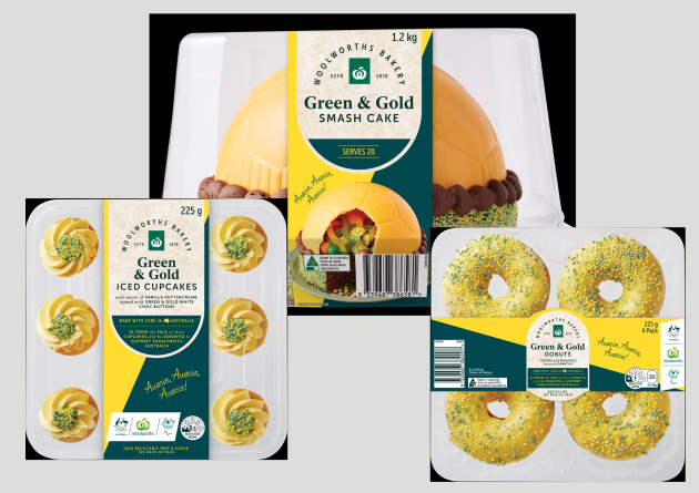 Woolworths is showing its national spirit this year &ndash; supporting the Australian Paralympic Team with limited edition Green & Gold bakery products, available throughout July and August.
Source: Woolworths