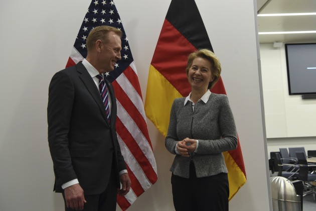 US Acting Defence Secretary Pat Shanahan is looking at his German counterpart Ursula von der Leyen to increase defence spending, but may be disappointed.
US DoD