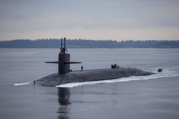 The Ohio-class submarine USS Pennsylvania transits the Hood Canal. The Ohio-class are reaching the end of their service life.
US DOD