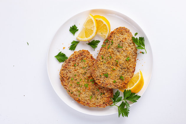 V2food has launched its first line of plant-based chicken products. The release of crumbed tenders, nuggets and schnitzel is the third animal protein alternative developed by the company. (Image source: v2food)