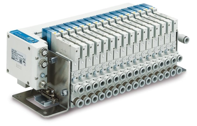 SMC Corporation&rsquo;s new ZKJ vacuum manifold has an energy-saving component, air consumption is reduced by 90 per cent.&nbsp;Image: SMC