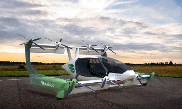A graphic showing Vertiia in AirMed livery. (AMSL Aero)