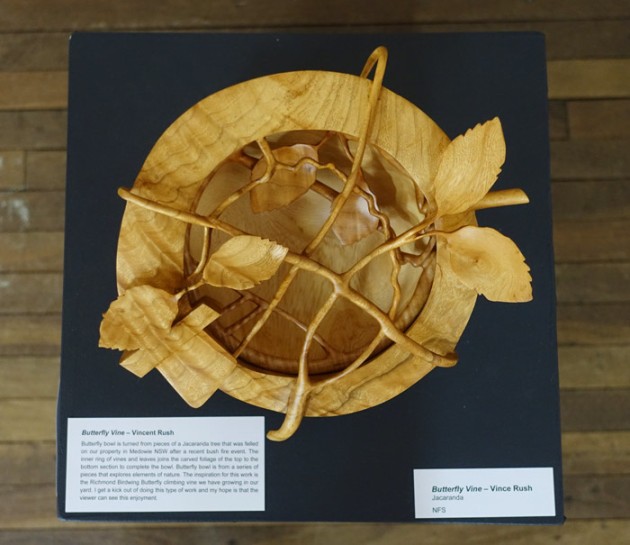 Vincent Rush&rsquo;s Butterfly Vine was inspired by its botanical namesake and turned and carved from jacaranda.