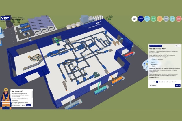 Visy launches virtual tour of recycling facility on Global Recycling Day.
