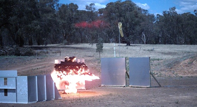 Warhead detonation at Mulwala munitions facility in NSW.

Credit: Lockheed Martin Australia