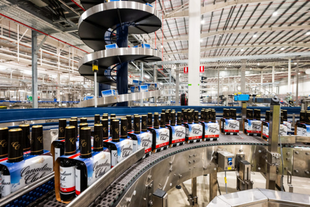Canadian Club on the bottling line at the new Swanbank facility.