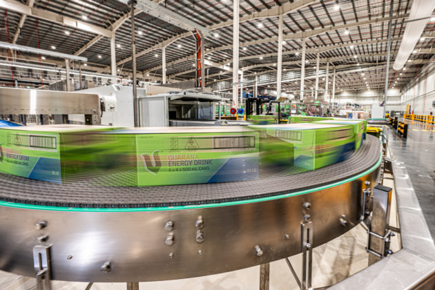 Line changeovers have been engineered for speed and automation, supporting up to 60 different SKUs with minimal downtime. (Image: Suntory Oceania)
