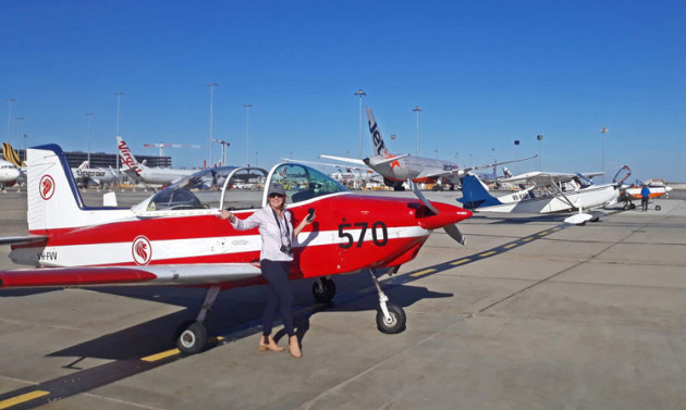 We're here! Wedgetails 4, 5 and 3 fit across a taxiway built for one. (Tony Self)