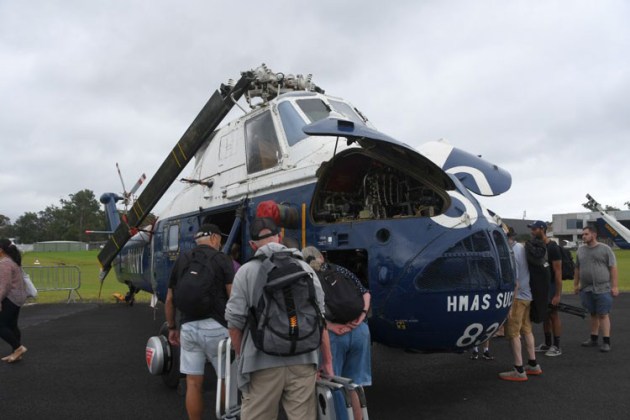 An ex-RAN Wessex greeted the ground as they entered the grounds at Shellharbour Airport. (Steve Hitchen)