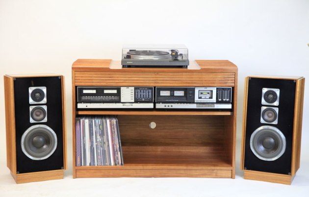 Wootha Prize 2019 First Prize Winner (Open), William Bayliss, The Torrent Hi-Fi Cabinet and Speakers, blackwood. "The Torrent Hi-Fi Cabinet and Speakers are made to display vintage hardware tastefully in a contemporary style. The piece is made from figured Tasmanian blackwood in both re-sawn veneer and solid timber sections with timber movement in mind. The fluting along the radius that is carried on through the top highlights the curved sides of the cabinet. Furniture as well as music both can evoke emotion and can also be enjoyed as an experience."