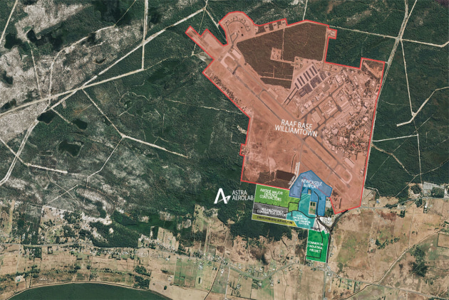 The Astra Aerolab will be adjacent to RAAF Williamtown.
Astra Aerolab