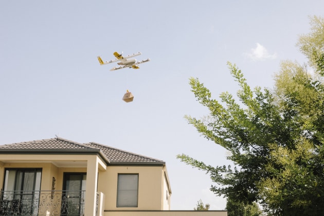 Wing's drone delivery in Canberra.