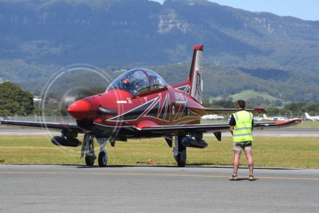 A Roulette PC-21 spools up in preparation for departure. (Steve Hitchen)