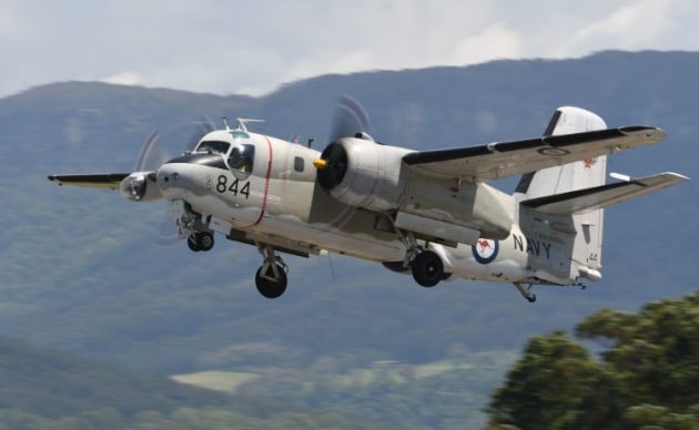 HARS Grumman Tracker departs for its flying display. (Steve Hitchen)