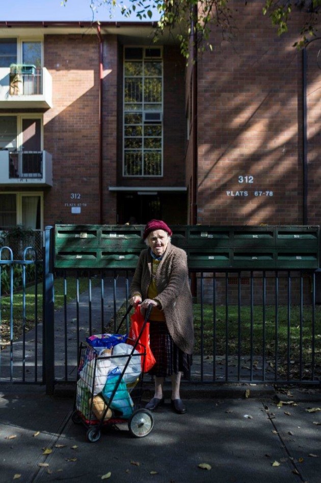Page is 74-years-old. She has lived in the area for a very long time. "They came to talk to me and told me not to worry. It [relocation of people] won&rsquo;t come true. They said not in my lifetime."
From the series, Waterloo. &copy; Fiona Wolf.