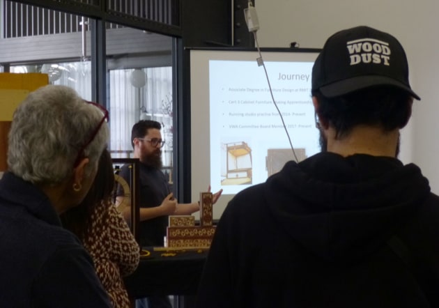 Benjamin Reddan presenting during the weekend conference.