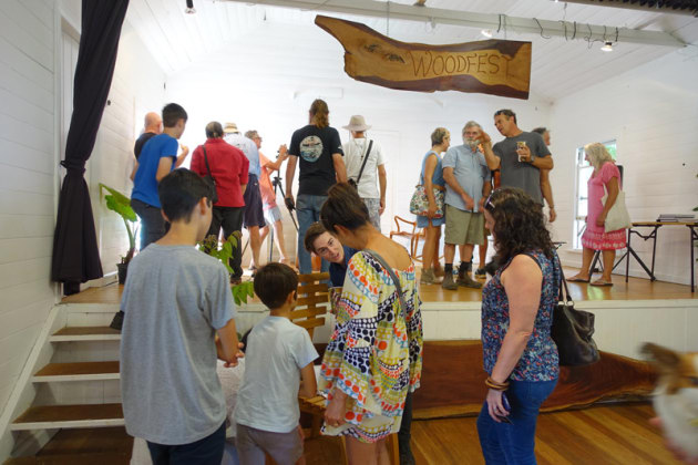 Crowd scene on stage showcase display area