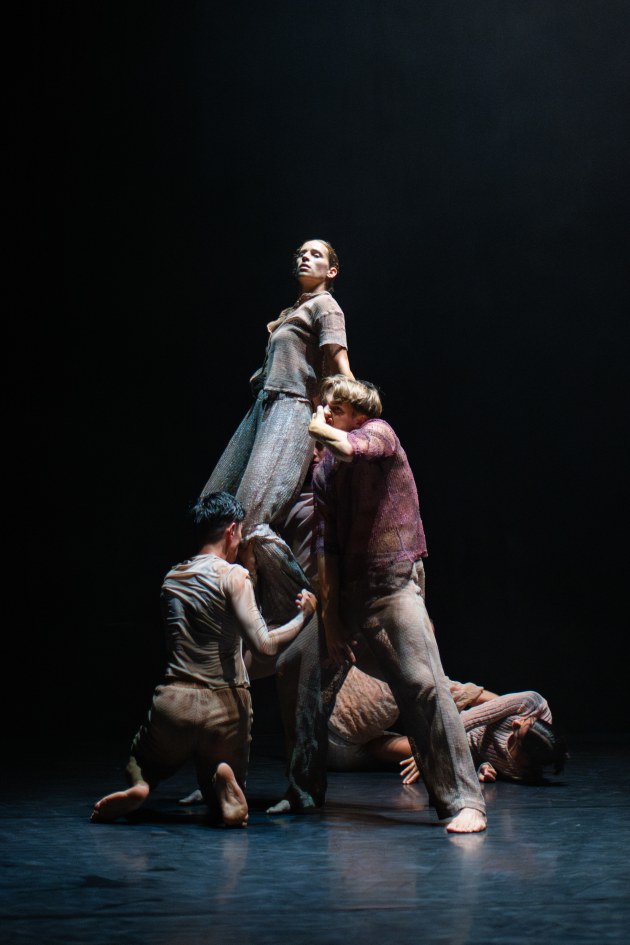 Zachary Lopez, Zoe Wozniak, Patrick Oluanaigh in ADT's 'Marrow'. Photo by Morgan Sette.
