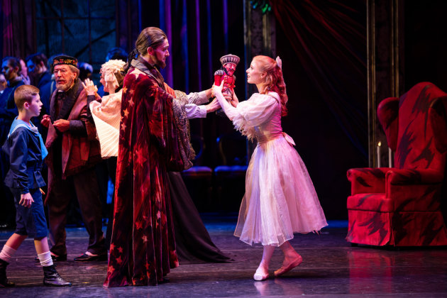 Mia Heathcote as Clara and Callum Linnane as Drosselmeyer. Photo by Daniel Boud.