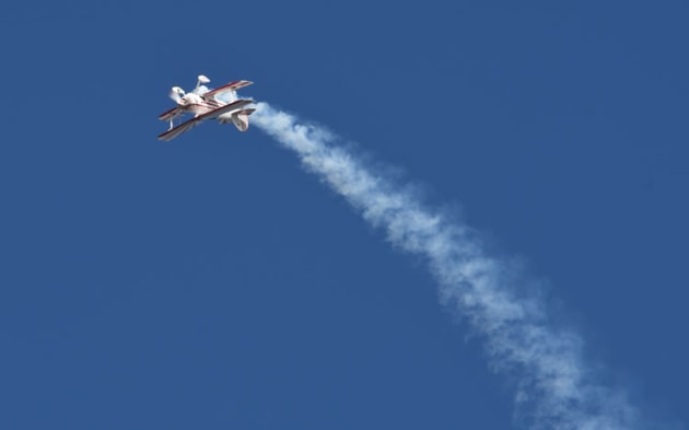 A Pitts S-1 puts on an energetic display for the gathering. (Steve Hitchen)