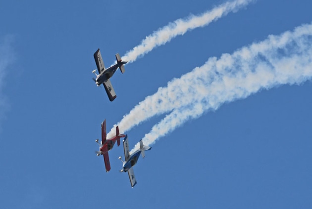 Aerobatic display team the Silver Sharks were part of the entertainment. (Steve Hitchen)
