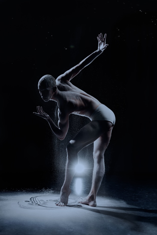 'Epilogue', choreographed by Lewis Major (the photo shows Pascal Marty, not Clementine Benson, reviewed here). Photo by Chris Herzfeld.