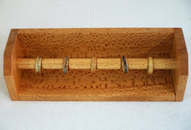 Silky oak rings made by Zac Conway