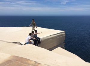A new fence is being built at Wedding Cake Rock to stop people climbing it