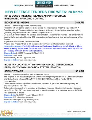 ADM's Defence Week 532 Tenders
