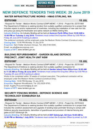 ADM's Defence Week 544 Tenders