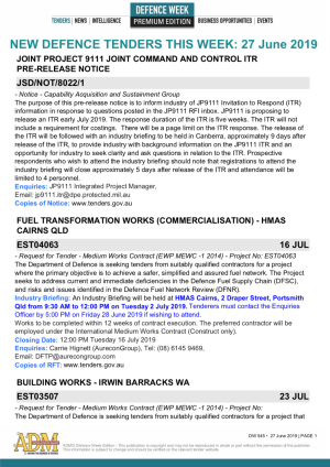 ADM's Defence Week 545 Tenders