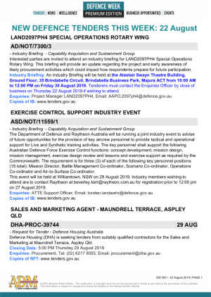 ADM's Defence Week 553 Tenders