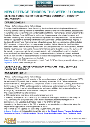 ADM's Defence Week 563 Tenders