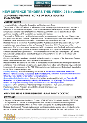 ADM's Defence Week 566 Tenders